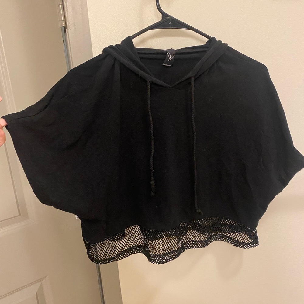 Crop top black hoodie